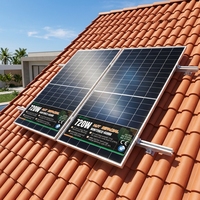 Panneau Solaire TOPCon 720W à Prix de Gros pour Ferme Flottante, Double Verre Monocristallin, Haute Résistance à l'Humidité, Certifié TUV CE, OEM ODM