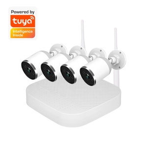 Casa vigilância <span class=keywords><strong>cctv</strong></span> sistema sem fio 4ch tuya, inteligente wifi nvr kit externo 3mp 4 canais sem fio câmera de segurança - Product Image 1