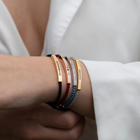 Pulsera de Cuerda Trenzada Personalizable con Grabado Láser, Logotipo y Texto, Hecha a Mano, Colorida, para la Amistad, Venta al por Mayor