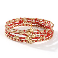 Bracelets en perles de verre empilables, multicolores, à plusieurs couches, vente en gros, dropshipping, bijoux tendance