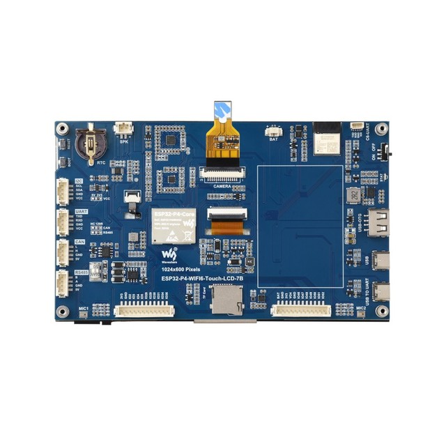 SKU32511 Waveshare ESP32 P4 C6 WIFI6 7inch Five Point Touch Dev Board 1024 Resolution