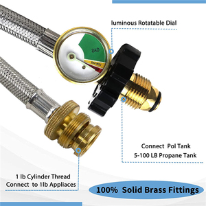 Manguera trenzada de acero inoxidable POL, 1 ''-20 macho para calentador de alta presión, parrilla, parrilla, superficie lisa, manguera de agua Flexible trenzada - Product Image 3