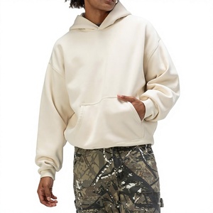 Sweat-shirt à capuche surdimensionné pour homme, couleur unie, en molleton, décontracté, coupe classique, 100% coton, style automne - Product Image 1