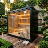 Cabine de sauna électrique extérieure commerciale en bois massif, design léger, surface lisse, faible odeur, hypoallergénique