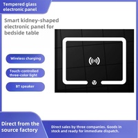 Table de chevet intelligente avec panneau de commande tactile, verre trempé, chargeur sans fil, interrupteur à intensité variable LED pour meubles de chambre