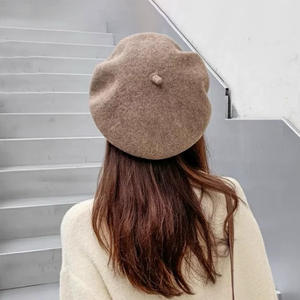 Chapeau béret d'hiver en laine pour femmes, <span class=keywords><strong>bonnet</strong></span> classique de peintre en cachemire de style français pour cadeaux d'automne - Product Image 4