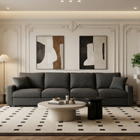 Ensemble de canapés modulaires en forme de L, 6 places, style nuage italien, avec housses lavables pour salon