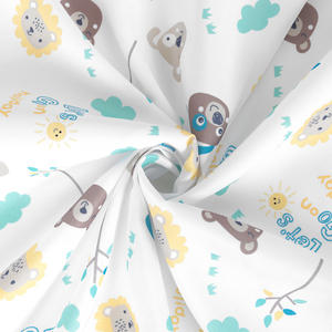 Cartoon Animal Bear Gots <strong>Round</strong> Fitted <strong>Crib</strong> Sheet Set 100% Organic Cotton Baby Bed Sheet - Product Image 5