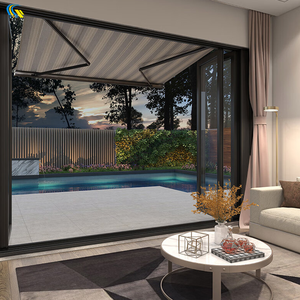 กันสาดด้วยตนเองสำหรับระเบียงระเบียงกลางแจ้งราวบันไดหลังคาอลูมิเนียมอัลลอยด์พับเก็บได้สามารถพับเก็บได้ - Product Image 1