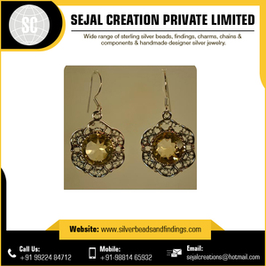 Unisex Indian Gemstone <b>Stud</b> Earrings 925 Sterling <b>Silver</b> <b>Silver</b> Plated Religious Style Number Shape/Pattern for Sale - Product Image 5