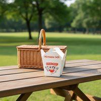 Boîte à nouilles et à kebab en papier kraft jetable avec logo personnalisé, pour la restauration rapide à emporter, 26/32 oz