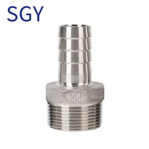 stainless steel pipe fitting SUS male threads barb fittings water gas plumbing pipe extension