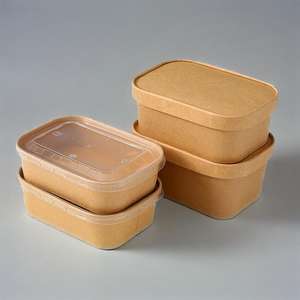 ชามสลัดกระดาษคราฟท์สีขาวพิมพ์ลายตามสั่ง รูปทรงสี่เหลี่ยมผืนผ้า ขนาด 500 มล.-1500 มล. ชามสลัดกระดาษแบบใช้แล้วทิ้งพร้อมฝาปิด - Product Image 3