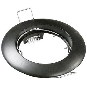 Gu10 Recessed Spotlight Holder 80mm Black With Spring <b>Clips</b> For Ceiling Installation - Product Image 1