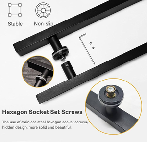 Modern Sliding Glass <strong>Knobs</strong> Steel Wood <strong>Door</strong> Handle Satin for Bathroom Villa Hotel Quality Brass Steel <strong>Door</strong> Handle Low Price - Product Image 4