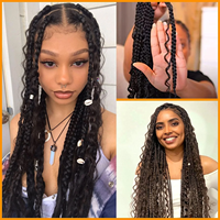 Extension de cheveux humains en vrac ondulés et humides pour tressage sans trame vague profonde en vrac
