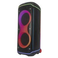 Sistema de Audio con Altavoz Inalámbrico de 300/200 W, Bafles de Bajos Dobles de 10 Pulgadas, Portátil para Auto, con USB, Tipo Cilindro, Activo