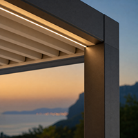 Pergola motorisée moderne en aluminium HonSun de qualité supérieure, toit à lamelles, revêtement poudré, gazebo, pavillon pour patio, véranda, jardin, terrasses