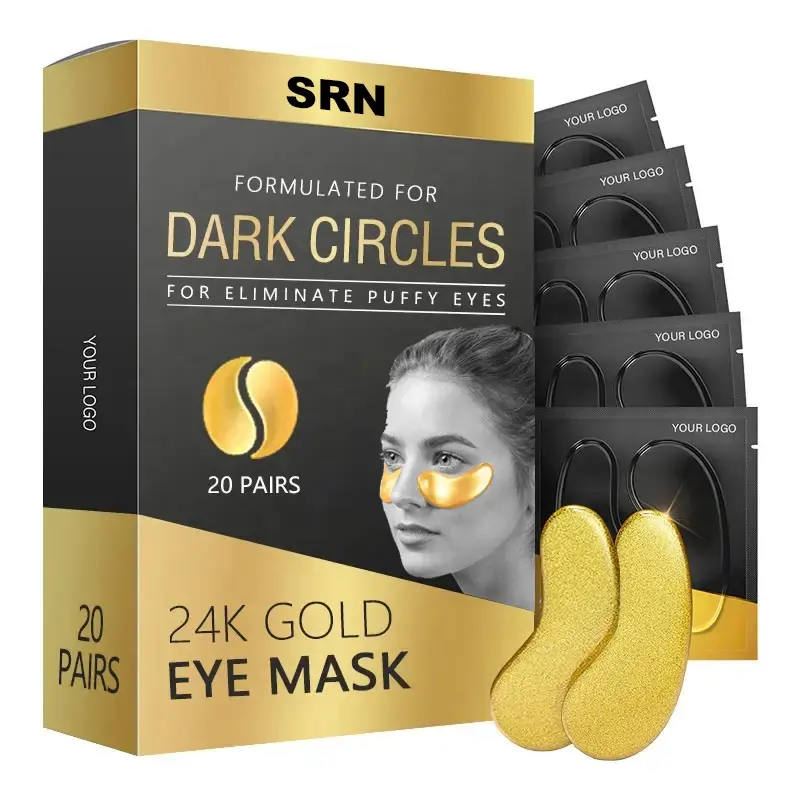 OEM 20 paires de cernes éliminent les acides aminés collagène 24K masque pour les yeux coréen doré sous les yeux patchs