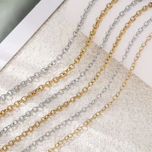 Chaîne en acier inoxydable pour bracelet et collier, maillons œuf dorés, 0.6 0.8 1mm, accessoires de bijoux DIY - Product Image 1