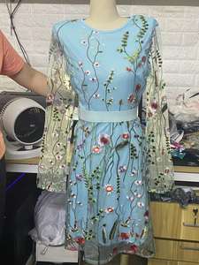 Abito Lungo in Stile Bohémien <span class=keywords><strong>Chic</strong></span> con Maniche Lunghe in Pizzo e Ricami Floreali per Donna - Product Image 5