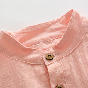 CUSTOM Bangladesh Boys Casual cuello mandarín sin mangas 100% Camisa de algodón con tela transpirable de secado rápido para primavera otoño - Product Image 3