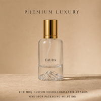 Flacon de parfum de luxe en verre transparent avec capuchon en métal doré, 30ml 50ml 100ml, personnalisable avec logo, pour fabricants et grossistes de parfums de boutique