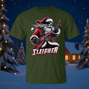 T-shirt natalizia Sleigher Hail Santa Heavy Metal per uomo e donna - Product Image 2