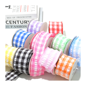 2-1/2 "lebar 63mm 10yard grosir kotak gelembung goni bermata pita Natal kabel gulungan hadiah pembungkus - Product Image 4