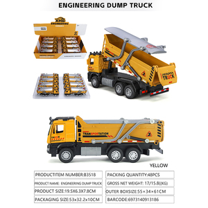 Camion à benne basculante en métal Wellborn 1:35, jouet en métal moulé sous pression avec son et lumière, fonction de recul, avec 3 piles AG10 4,5V pour garçons - Product Image 4