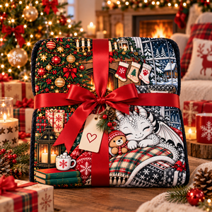 Custom Christmas Dragon Coloring <b>Throw</b> Blanket DIY With 24 Color Markers Soft Flannel Graffiti Blanket <b>For</b> <b>Bed</b> Winter Season - Product Image 4