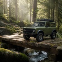 Jouets RC pour adultes, SUV vintage vert 4x4 télécommandé, qualité hobby, cadeau, tout-terrain, métal, chargeur inclus, homologué EN71 CE