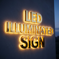 Letrero Personalizado para Baño de Hotel, Placa de Acrílico y Metal para Puerta de Baño, Señalización para Oficina de Hotel, Letras LED Retroiluminadas