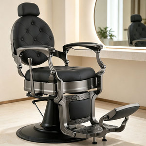 Fauteuil de <span class=keywords><strong>Barbier</strong></span> Professionnel Inclinable Robuste Style Rétro Antique pour Salon de Coiffure - Product Image 4