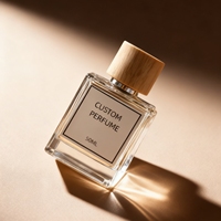Flacon de parfum carré en verre transparent de luxe 50 ml avec pulvérisateur à pompe, diffuseur à bâtonnets, couleur et logo personnalisés, emballé en carton, pour femmes et hommes