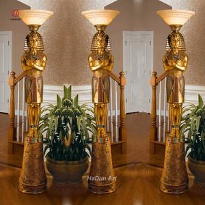 정원 장식 대형 금속 청동 이집트 파라오 동상 공예 청동 그림 동상 램프 - Product Image 1