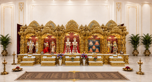 Grand Golden Hindu Temple for Swaminarayan Sanstha <b>Mandir</b> Large Wooden Hindu Temple for USA Community Prayer Hall Exporter Sale - Product Image 6