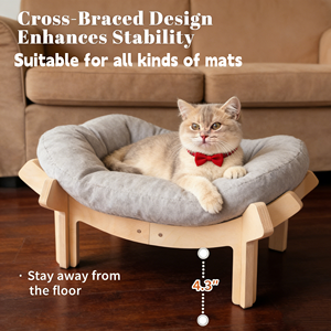 Giường ngủ cho chó mèo cao cấp hình hoa, dài 55cm, rộng, kiểu ghế sofa, thời trang, đệm mút gỗ, đồ nội thất ngủ - Product Image 3