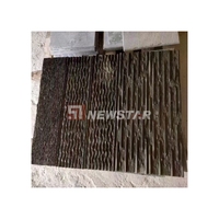 Natürliche Granit Wandfliesen Flöte Design Villa außerhalb Deko Surround Stone Black Granite Wasserfall geriffelte Fliese