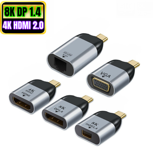 USB Loại C để <span class=keywords><strong>HDMI</strong></span> VGA Nữ adapter 8K Loại-C để Mini dp USB-C để DP 1.4 RJ45 Gigabit Ethernet cho iphne 17 16 MacBook Samsung - Product Image 1