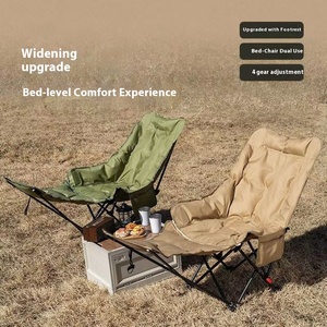 Lightweight Portable Cotton <strong>Moon</strong> <strong>Chair</strong> with Three-Gear Reclining Nap Outdoor Furniture on Metal Frame Foldable for Camping - Product Image 3