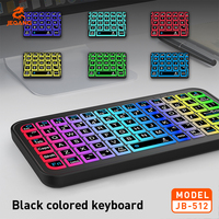 Jeqang JB-512 Mini Keyboard BT Desain Portabel dengan Lampu Latar RGB dan Pengisian Daya Tipe-C Desain Portabel Bahasa Inggris Plastik