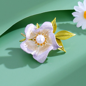 Broches de Flores de Aleación Chapados en Oro con Esmalte de Goteo, Diseños Personalizados, Lujo, Unisex, Regalo para Bodas, Compromisos y Fiestas - Product Image 3
