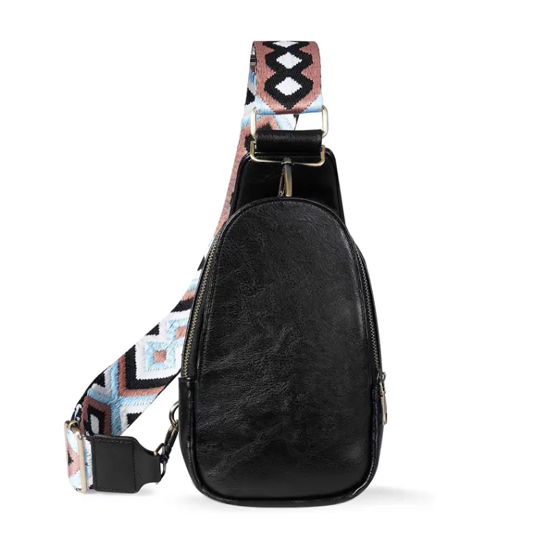 Wholesale Stock Chest Waist Bag Fashion Custom Print Leather Fanny Pack For Woman Vegan Leather Sling Belt Bag