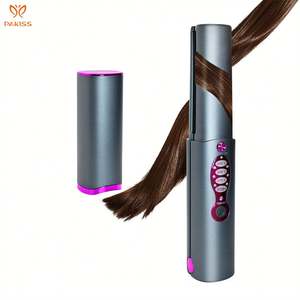 Lisseur de cheveux sans fil 2 en 1 avec plaque en titane multi-températures à chauffage rapide réglable sur 3 niveaux, LED - Product Image 2