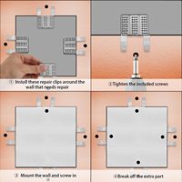 Clips de fixation pour cloisons sèches Clips de réparation pour cloisons sèches en acier inoxydable avec 20 vis pour panneaux de 1/2 "et 5/8"