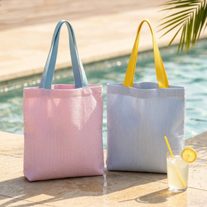 Borse Shopping Personalizzate Ricamate a Righe <span class=keywords><strong>di</strong></span> Grande Capacità, Borsa da Spiaggia e Viaggio per Ragazze, Vendita all'Ingrosso - Product Image 6