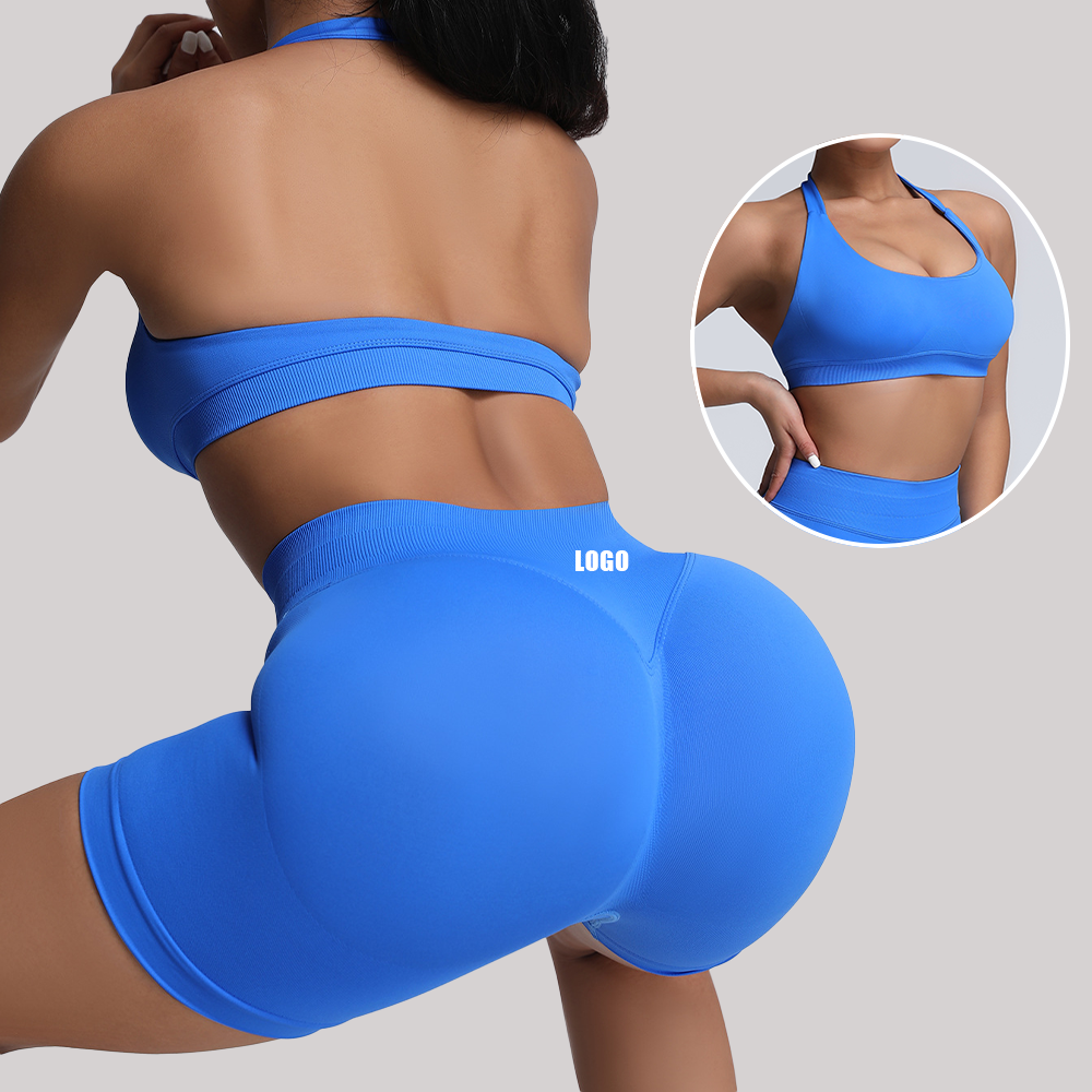 Gym Ropa Deportiva Mujer Scrunch Shorts Leggings And Sports Bra Workout Sets For Women