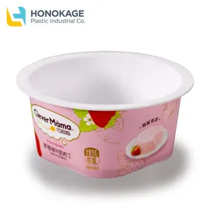 Copo de yogurte de 125ml de forma redonda material dos pp com impressão de iml