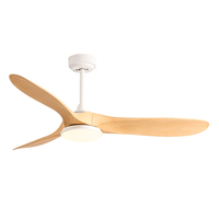 Ventilateur de plafond électrique HSG modèle 666 de 52 pouces avec moteur DC, télécommande, pales noires en ABS, compatible Tuya, pour la décoration de la maison et le salon